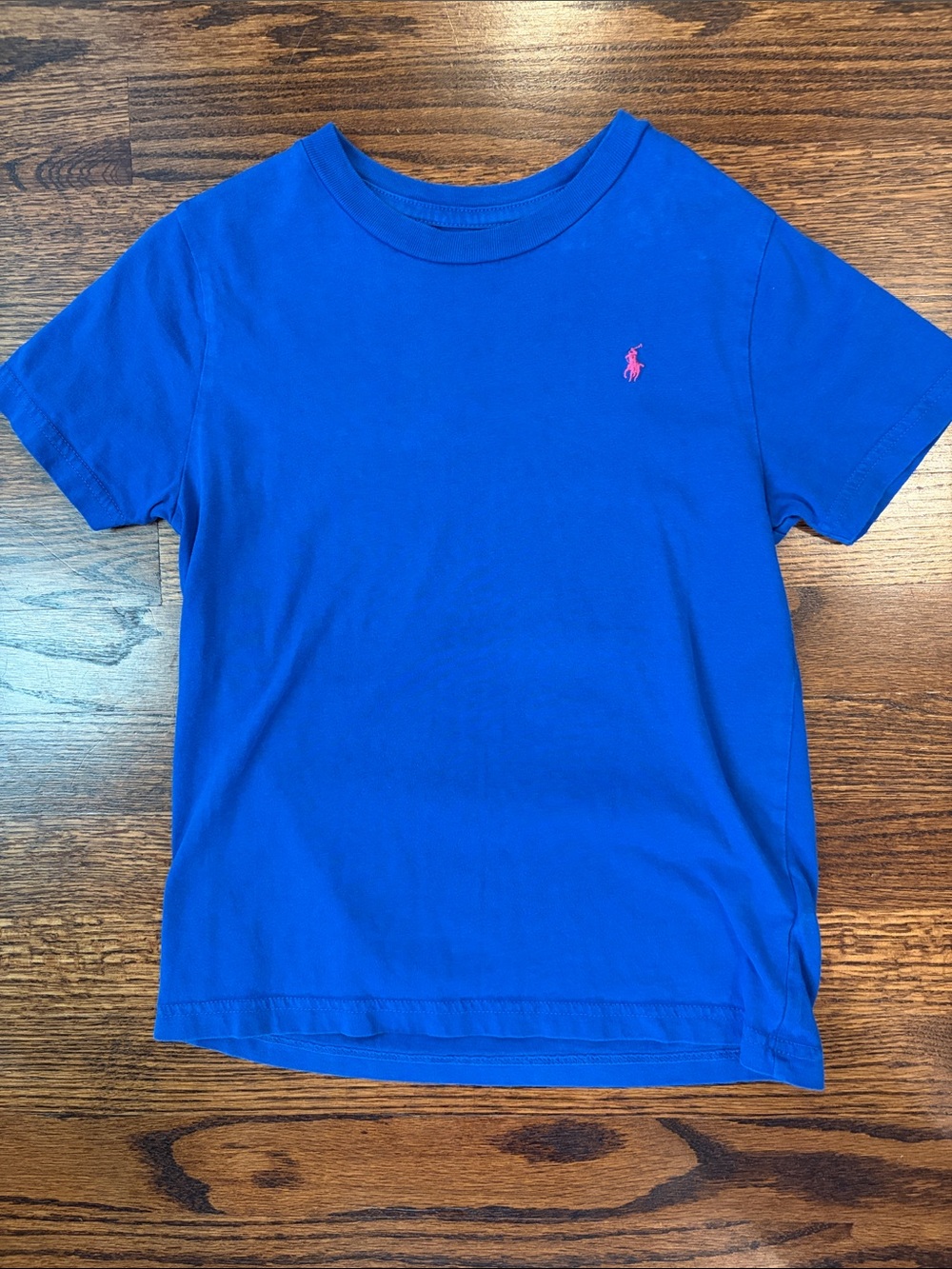 Ralph Lauren Kids Short Sleeve Tee in Royal Blue with Pink Pony